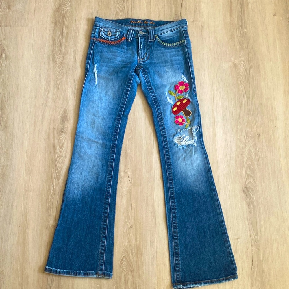 🚨VINTAGE MADE IN USA! Women’s Low waist patch work jeans